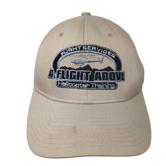 Flight Services A Flight Above Helicopter Training Fitted Hat Tan S/M Flexfit - Picture 1 of 8